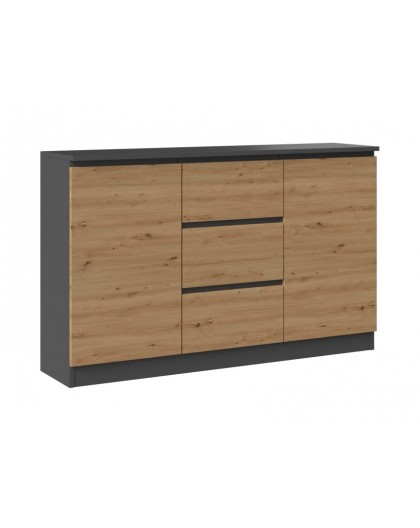 2D3S chest of drawers 120x30x75 cm, anthracite/artisan