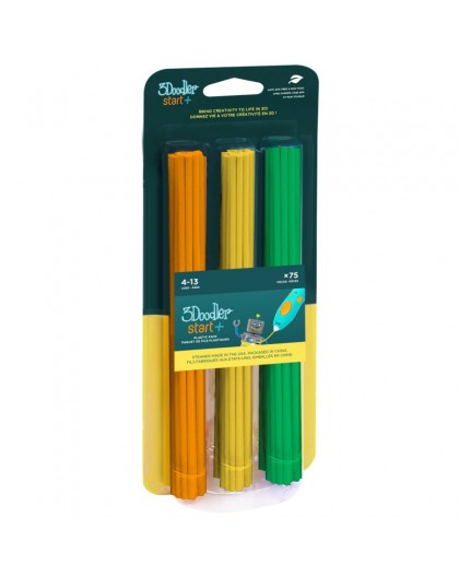 3Doodler Start 3DS-ECO-MIX2-75 3D printing material Compostable plastic Green, Orange, Yellow 1 g