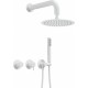 Concealed shower set with overhead shower - with horizontal mixer