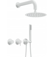 Concealed shower set with overhead shower - with horizontal mixer