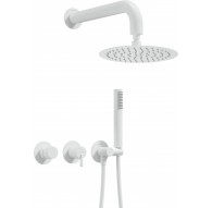 Concealed shower set with overhead shower - with horizontal mixer