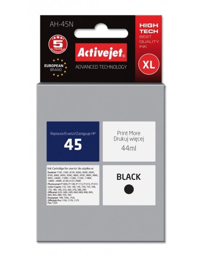 Activejet AH-45N Ink cartridge (replacement for HP 45 51645A Supreme 44 ml black)