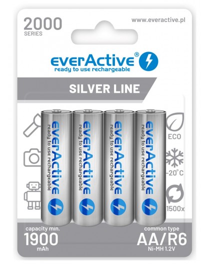 Rechargeable batteries everActive Ni-MH R6 AA 2000 mAh Silver Line