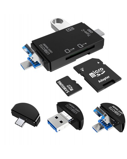 VAKOSS CARD READER 6IN1 USB A / MICRO USB / USB C / SD / MICRO SD / USB TC-R425X
