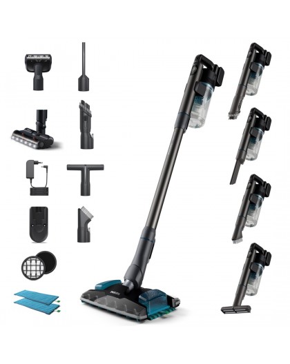Philips 8000 series XC8057/01 stick vacuum/electric broom Battery Dry&wet Cyclonic Bagless 0.6 L Blue