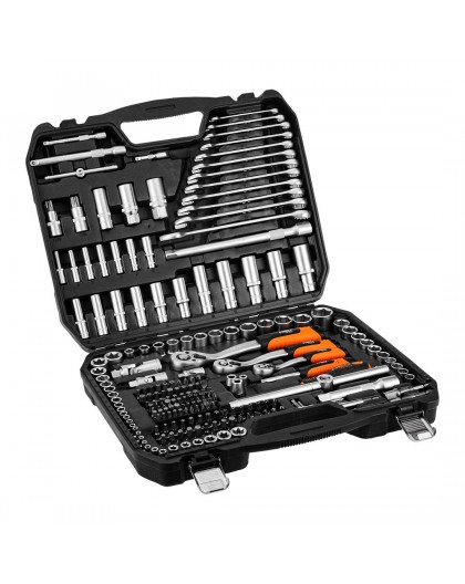 Socket wrench set 1/2", 3/8", 1/4", 220 pcs.