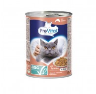 PREVITAL Cat Food with ASC salmon in jelly - wet food for cats - 415g