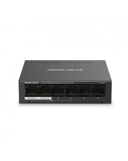 Mercusys 6-Port 10/100Mbps Desktop Switch with 4-Port PoE+