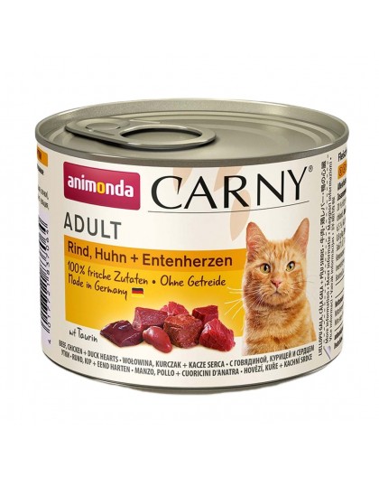ANIMONDA Carny Adult Beef, chicken and duck hearts - wet cat food - 200g
