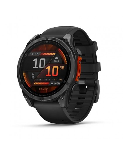 Garmin Fenix 8 3.56 cm (1.4") AMOLED 47 mm Digital 454 x 454 pixels Touchscreen Black Wi-Fi GPS (satellite)