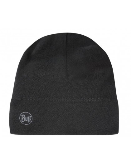 BUFF MERINO MIDWEIGHT BEANIE SOLID BLACK Cap.