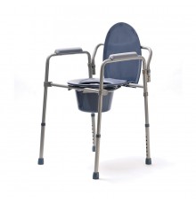 Height-adjustable folding toilet chair