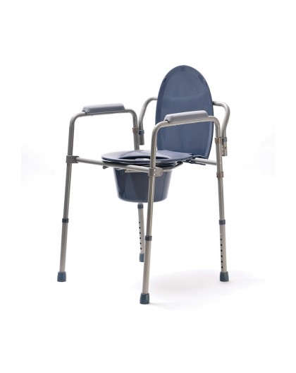 Height-adjustable folding toilet chair
