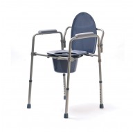 Height-adjustable folding toilet chair