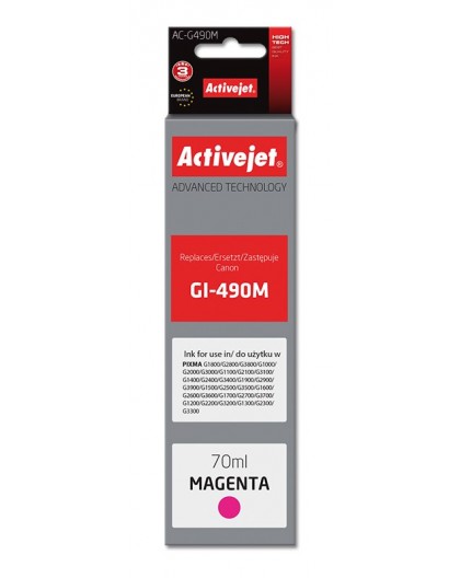 Activejet AC-G490M tindikassett (asendaja Canon GI-490M Supreme 70 ml 7000 lehte, magenta)