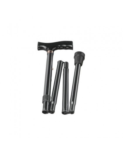 Telescopic height-adjustable folding cane RF-520 - Black
