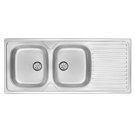 2-bowl steel sink with drainer