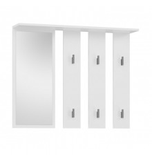 Hanger + mirror PARMA 100x15x.81.5 cm, White