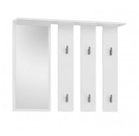 Hanger + mirror PARMA 100x15x.81.5 cm, White