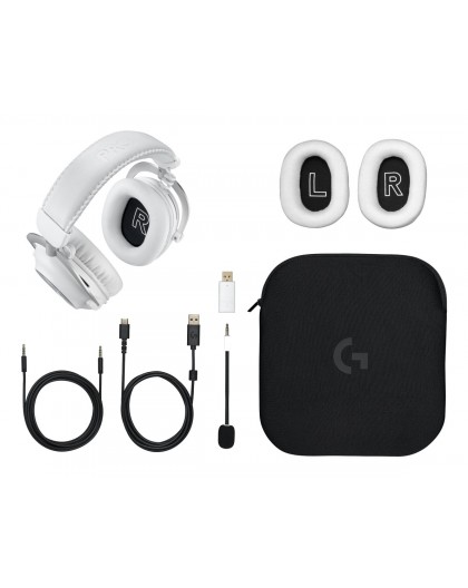 Logitech G 981-001269 headphones/headset Wireless Head-band Gaming Bluetooth White