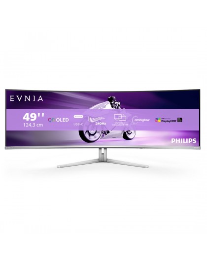 Philips Evnia 8000 49M2C8900/00 computer monitor 124.2 cm (48.9") 5120 x 1440 pixels Dual QHD QD-OLED White