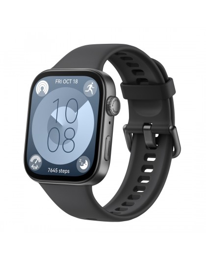 Huawei WATCH Fit 3 4.62 cm (1.82") AMOLED 43.2 mm Digital 408 x 480 pixels Touchscreen Black Wi-Fi GPS (satellite)