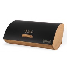 Maestro MR-1775-BLACK bread box Other Black, Wood Bamboo, Metal