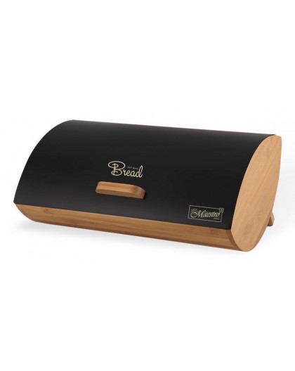 Maestro MR-1775-BLACK bread box Other Black, Wood Bamboo, Metal