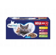 PREVITAL Mega Box Veal, salmon, liver, chicken - wet cat food - 40X100g