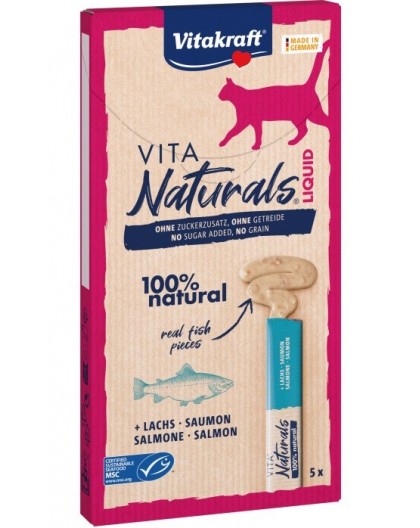 VITAKRAFT Vita Naturals Liquid Salmon - cat treats - 5 x 15g