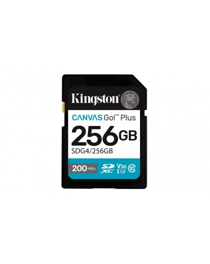 Kingston Technology Canvas Go! Plus 256GB SDXC Canvas Go Plus Gen4 200MB/s C10 UHS-I U3 V30