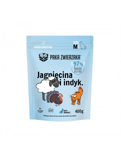 PAKA ZWIERZAKA Lamb and turkey M - dry cat food - 400g