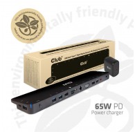 CLUB3D UNIVERSAL USB Gen1 Type-C Triple Display Dynamic PD Charging Dock with 65 Watt PS ( VGA, HDMI, DP, ETHERNET)