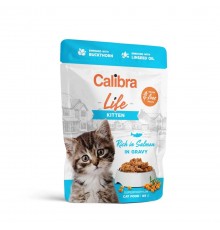 CALIBRA Cat Life pouch Kitten Salmon in gravy - wet cat food - 85g