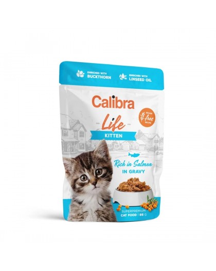 CALIBRA Cat Life pouch Kitten Salmon in gravy - wet cat food - 85g