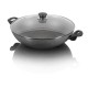 Granite induction wok with 2 handles and lid Ballarini Ferrara - 36 cm