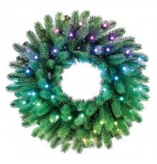 Twinkly pre-lit wreath 50 RGB LED Green wire Plug type C