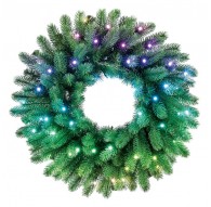 Twinkly pre-lit wreath 50 RGB LED Green wire Plug type C
