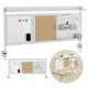Ergo Office desk divider / organizer, max load 10kg, white and cork board, width 1250mm, white, ER-300 W