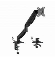 Gembird MA-DA1U-01 Adjustable desk display mounting arm with USB ports, 17”-32”, black