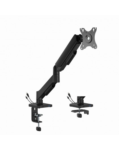 Gembird MA-DA1U-01 Adjustable desk display mounting arm with USB ports, 17”-32”, black