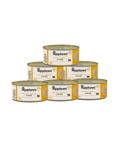 APPLAWS Chicken Breast in Broth - wet cat food - 6x70g