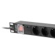 LANBERG POWER STRIP PDU RACK 19" (1U, 16A, 8X Shuko, 2m)