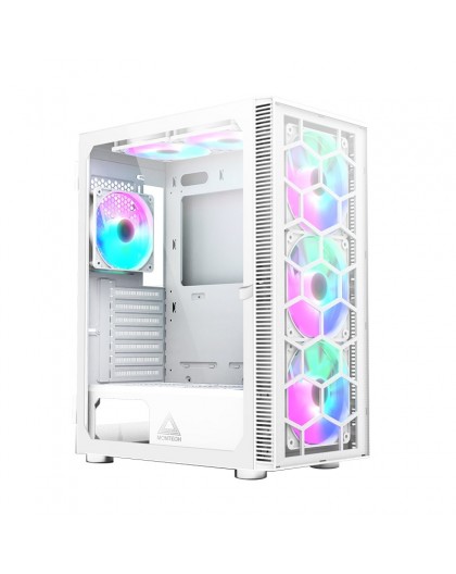Montech X3 Glass Midi-Tower, RGB, Tempered Glass - white