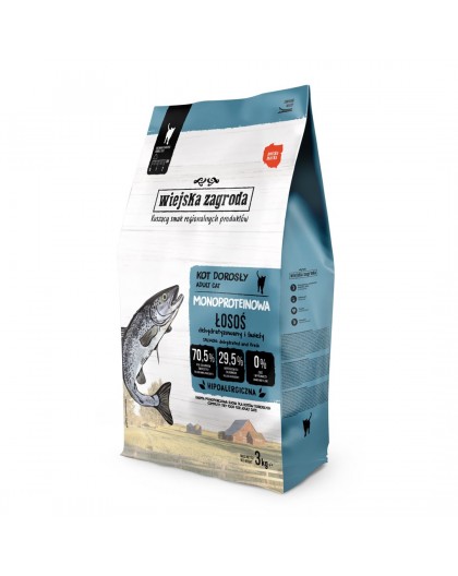 WIEJSKA ZAGRODA Monoprotein Salmon - dry cat food - 3kg