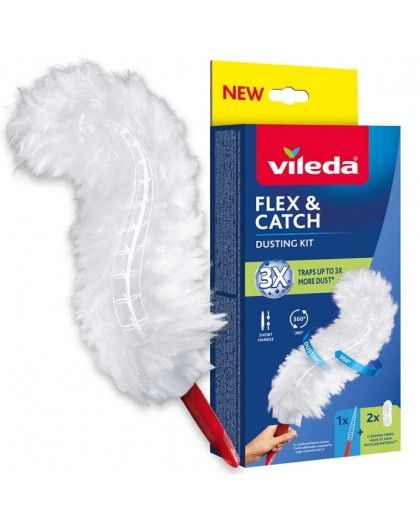 Vileda dustpan with short handle + 2 Flex&Catch refills