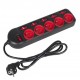 Maclean MCE204 power extension 1.5 m 5 AC outlet(s) Indoor Black, Red