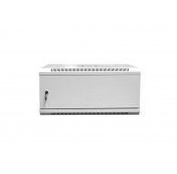 Wall-mounted network cabinet 19" 4U rack 600x450, solid door, gray, undivided, folded, 60kg
