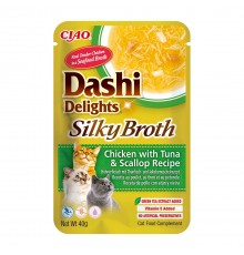 INABA CAT Dashi Delights Silky Broth Chicken with Tuna & Scallop - cat treat - 40g