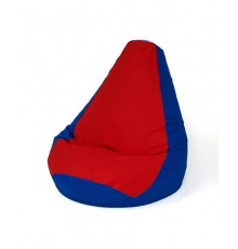 Sako bag pear-shaped pouffe dark blue-red XL 130 x 90 cm
